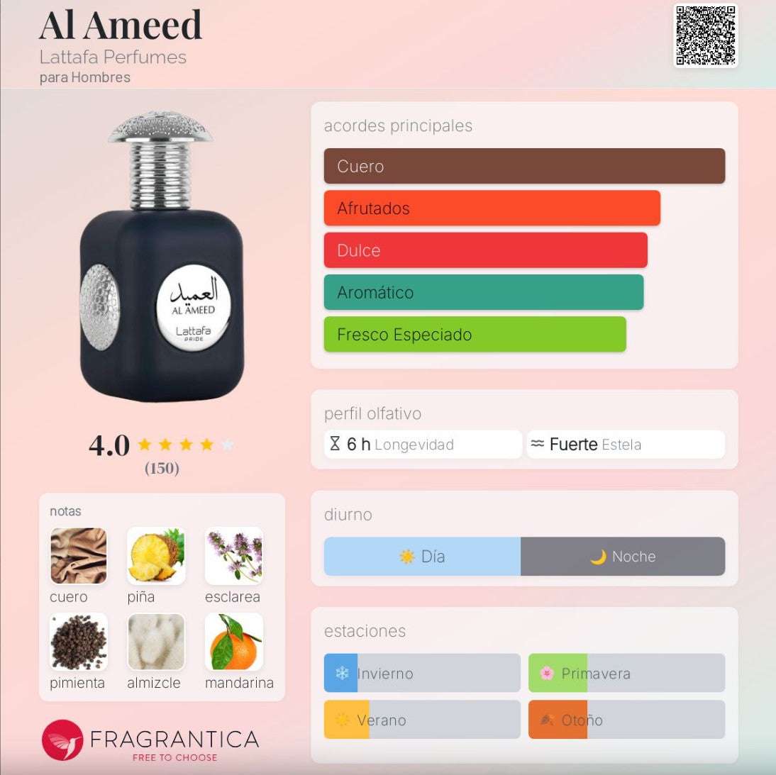 Lattafa Al Ameed Silver - Neyi Essence Perfumes Árabes
