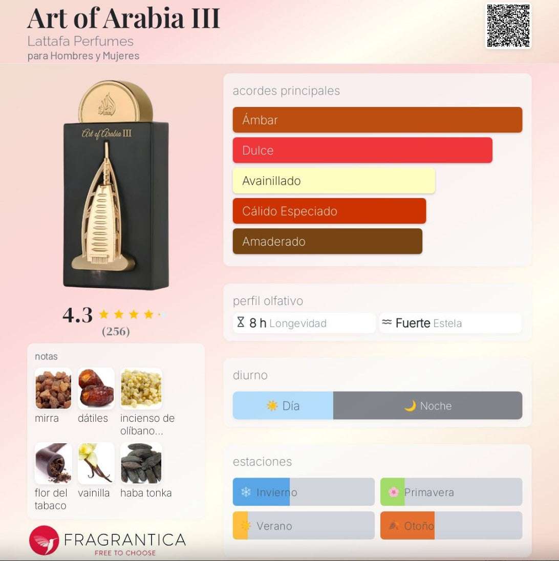 Lattafa Art of Arabia III - Neyi Essence Perfumes Árabes