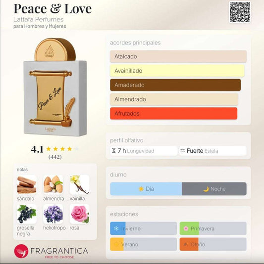 Lattafa Peace & love - Neyi Essence Perfumes Árabes