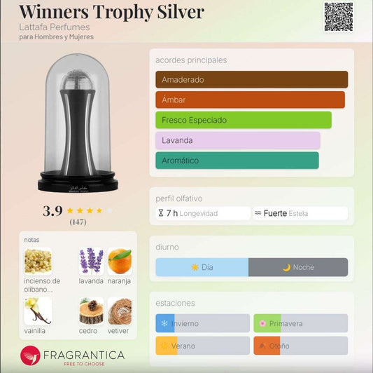 Lattafa – Winners Trophy Silver - Neyi Essence Perfumes Árabes