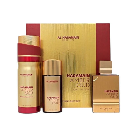 Al Haramain - Amber oud Ruby Edition Perfume Gift Set - Neyi Essence Perfumes Arabes Canarias