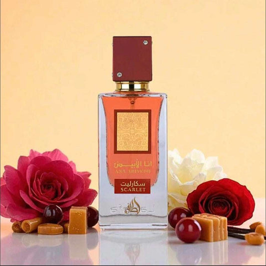 Lattafa - Ana Abiyedh Scarlet - Neyi Essence  Perfumes Arabes Canarias