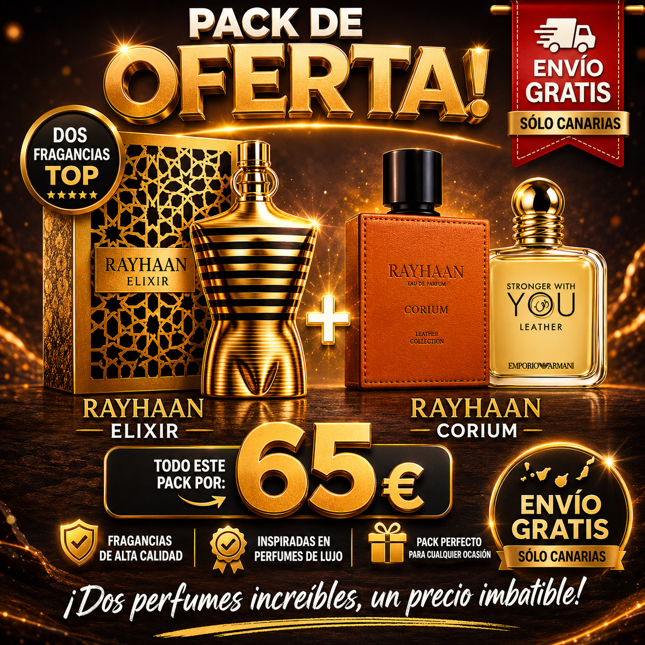 Pack Oferta Rayhaan Elixir 100ml x Rayhaan Corium 100ml | 65€ Envío Gratis Canarias