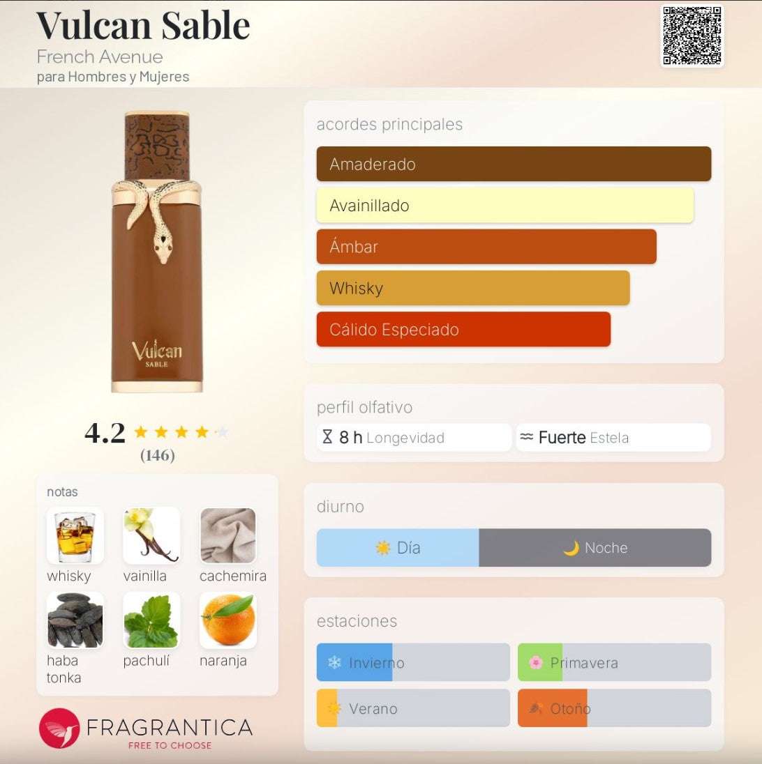 French Avenue Vulcan sable - Neyi Essence Perfumes Árabes