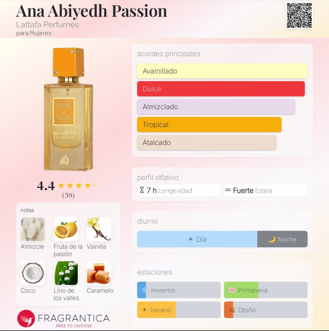 Lattafa - Ana Abiyedh Passion 60ml Eau de Parfum