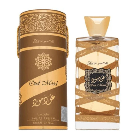 Lattafa - Oud Mood Elixir 100ml eau de parfum - Neyi Essence  Perfumes Arabes Canarias