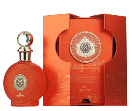 Extracto de perfume North Stag Quatre IV de PARIS CORNER en botella naranja con caja de lujo
