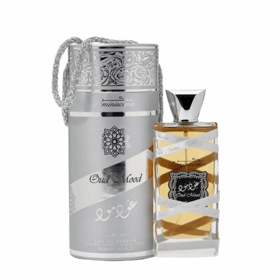 Lattafa - Oud Mood Silver 100ml eau de parfum - Neyi Essence  Perfumes Arabes Canarias