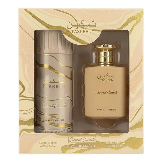 Paris Corner - Taskeen Caramel Cascade Pack 100 ml + Deo 200 ml - Neyi Essence